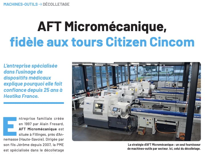 Hestika France : AFT Micromécanique fidèle aux tours Citizen Cincom - Machines Production 1124 10/22