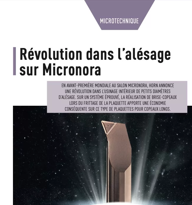 HORN : révolution dans l'usinage sur Micronora - Le Décolletage 9/24